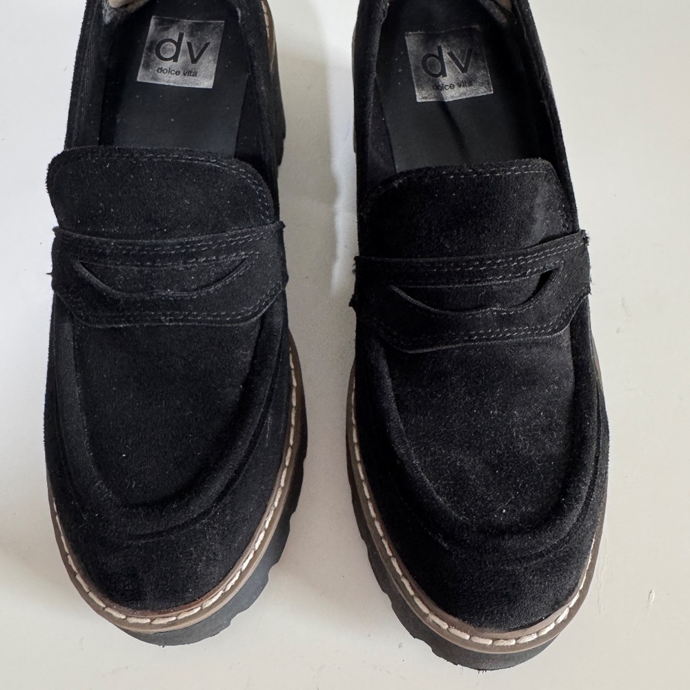 Dolce Vita Black Suede Loafers
